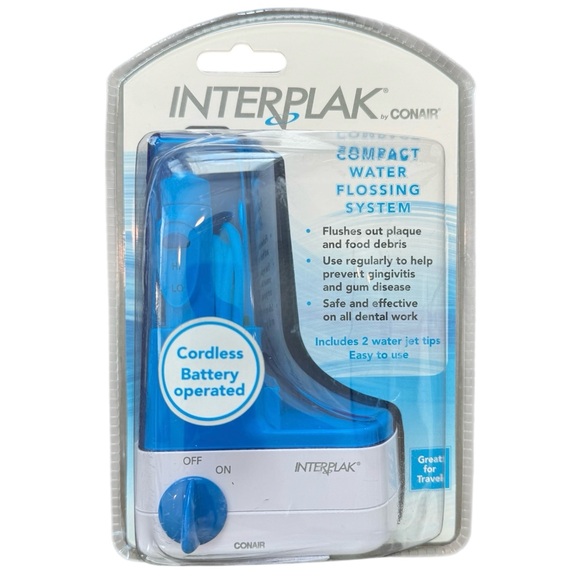 NIB InterPlak Conair Compact Water Flossing System Cordless Battery Operated - Picture 2 of 6